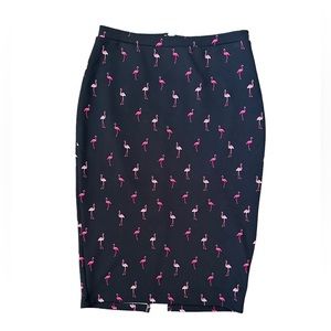 I Heart Ronson Flamingo Pencil Skirt